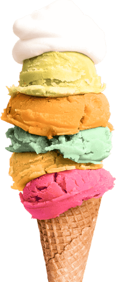 A big colorful ice cream cone